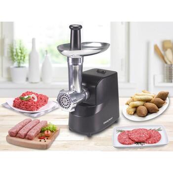 Beper Мясорубка P102ROB200, 1200W, 3 диска, 3, 5, 7 мм, реверс, в комплекте насадки для колбас и сока (P102ROB200)