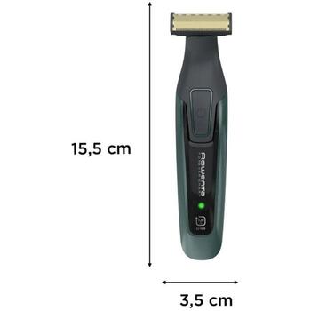 Rowenta TN6044E0 беспроводной триммер для бороды, 6 ступеней длины, влажное и сухое использование, черный/зеленый (TN6044E0)