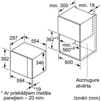 Bosch СВЧ-печь BFL520MB0, 20 л, 800 Вт, черный, 5 уровней мощности, нержавеющая сталь внутри (BFL520MB0)