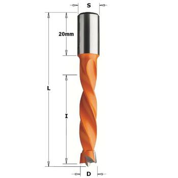 CMT Сверло по дереву HM LH 309.080.12, 8x43x70mm, 10x20mm (309.080.12)