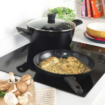 Russell Hobbs Сковорода RH03255EU7, 28см, Алюминий, Электрическая, Газовая, Стеклокерамика, Индукция, Thermo-Spot, Непригораемое (RH03255EU7)