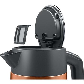 Bosch Чайник TWK4P439, 2400 Вт, 1.7 Л, Нержавеющая сталь, 360° поворотная база, Медь (TWK4P439)