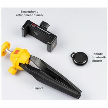 Kodak Штатив KTP001, 21см, Желтый/Черный, Съемный пульт дистанционного управления, Bluetooth переключатель (KTP001)