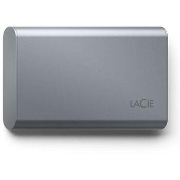 Lacie SSD ārējais STKH2000800, 2 TB, USB Type-C, 1050 MB/s lasīšanas ātrums, 450 MB/s rakstīšanas ātrums, šifrēšana, pelēks (STKH2000800)