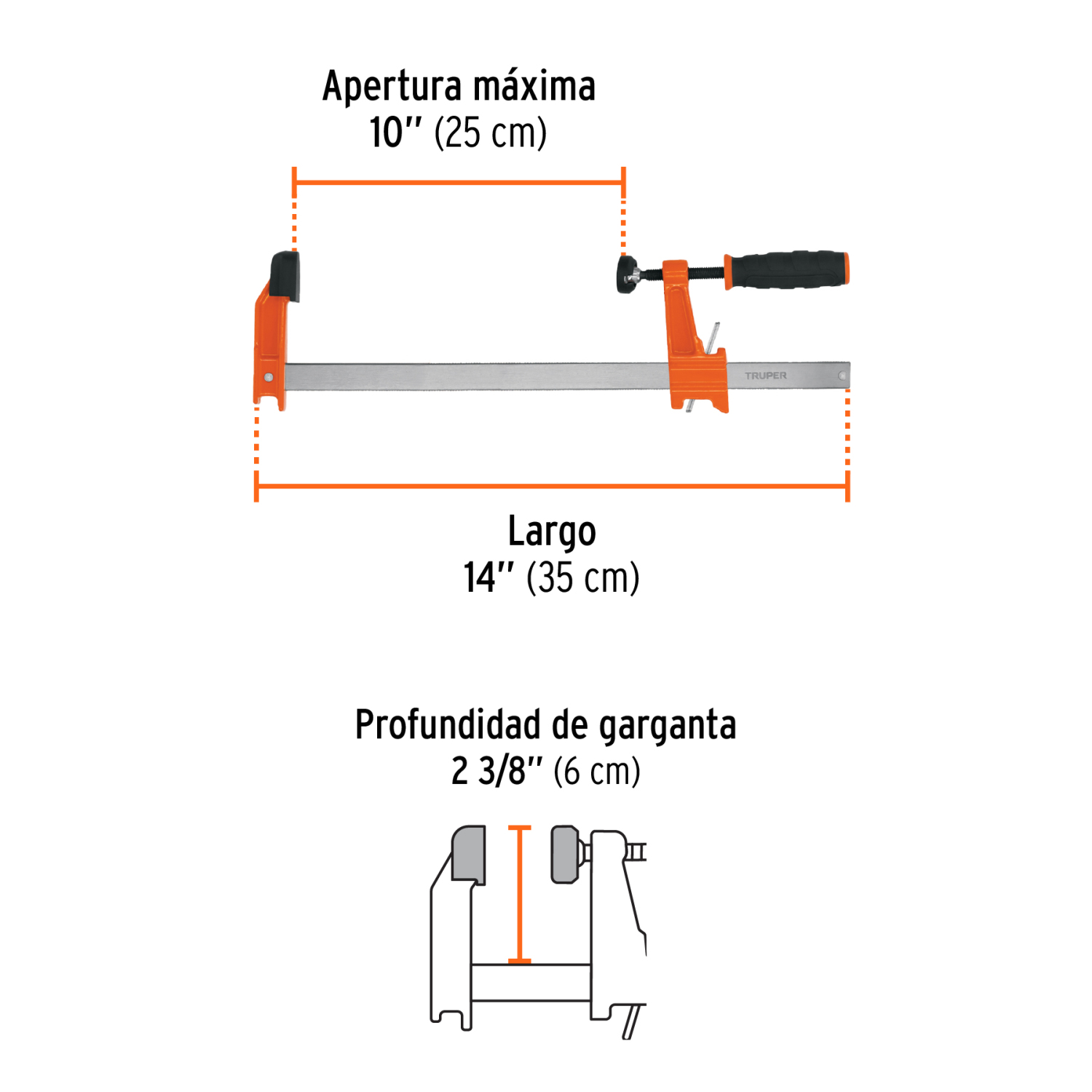 Spīle 250 mm, dziļums 60 mm, maksimālā slodze 140 kg PRF-10 TRUPER (PRF-10)