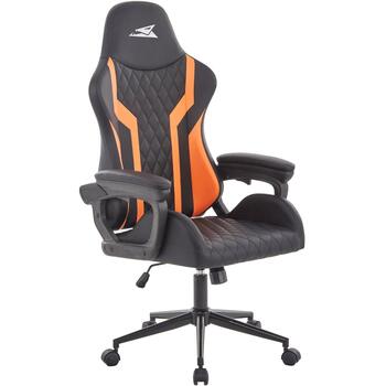 Baracuda Игровое кресло WHALE, 150кг, 90°–150°, PU + поролон, 1D подлокотники, черный/оранжевый (WHALE)