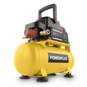 Powerplus Kompresors POWX17215, 750W, 8bar, 50l/min, 6L, Bez eļļas, Spiediena regulators, Drošības vārsts (POWX17215)