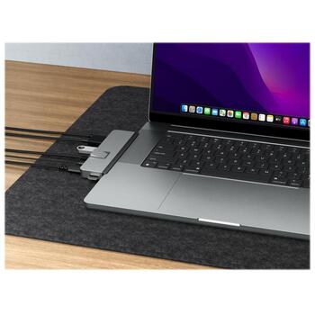 Hyper dokstacija DUO Pro HD575-GRY-GL, 1x HDMI, 1x RJ-45, 1GbE, USB4, USB-C x 2, pelēka (HD575-GRY-GL)