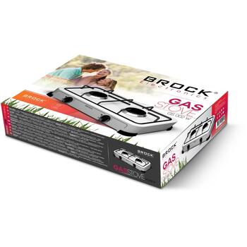 Brock GS 002 W мини-плита, 2 чугунные горелки, сжиженный газ, 1.76 кг, 464x257x63 мм, для улицы (GS 002 W)