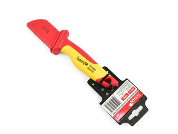 Tvardy электрический кабельный нож T00909, 180мм, VDE 1000V, 55 HRC, сталь 3Cr13, эргономичная рукоятка, скользящая пятка (T00909)