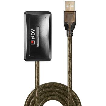 Lindy 42635 USB удлинитель 10м, USB 2.0, 4 USB 2.0 устройства, USB/USB разъемы, черный (42635)