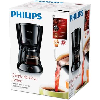Philips Daily Collection кофеварка HD7461/20, 1000 W, 1.2 L, черный, автоматическое отключение, индикатор уровня воды (HD7461/20)
