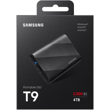 Samsung Внешний SSD MU-PG4T0B/EU 4TB, USB 3.2 Gen 2x2, Скорость чтения 2000 MB/s, Скорость записи 2000 MB/s, Защита паролем (MU-PG4T0B/EU)