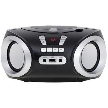 Adler CD Boombox AD 1181bs, 2x4W, 20 FM станций, USB подключение, LCD дисплей, Аккумулятор, AUX вход (AD 1181bs)