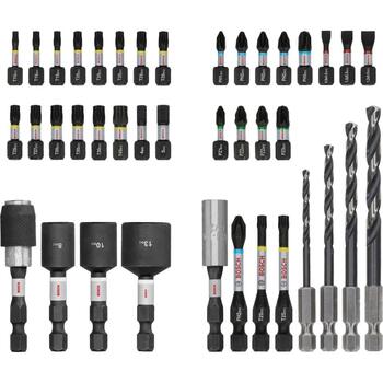 Bosch Pro Impact 2608521U86, 40 daļīgs urbju un skrūvgriežu uzgaļu komplekts, HSS-G, 1/4