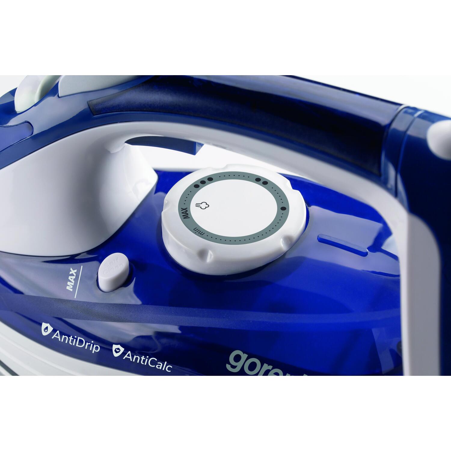 Gorenje Tvaika gludeklis SIH2600BLC, 2600 W, 350 ml, 30 g/min, 95 g/min, zils/balts, automātiskā izslēgšana, pretpilēšanas sistēma (SIH2600BLC)