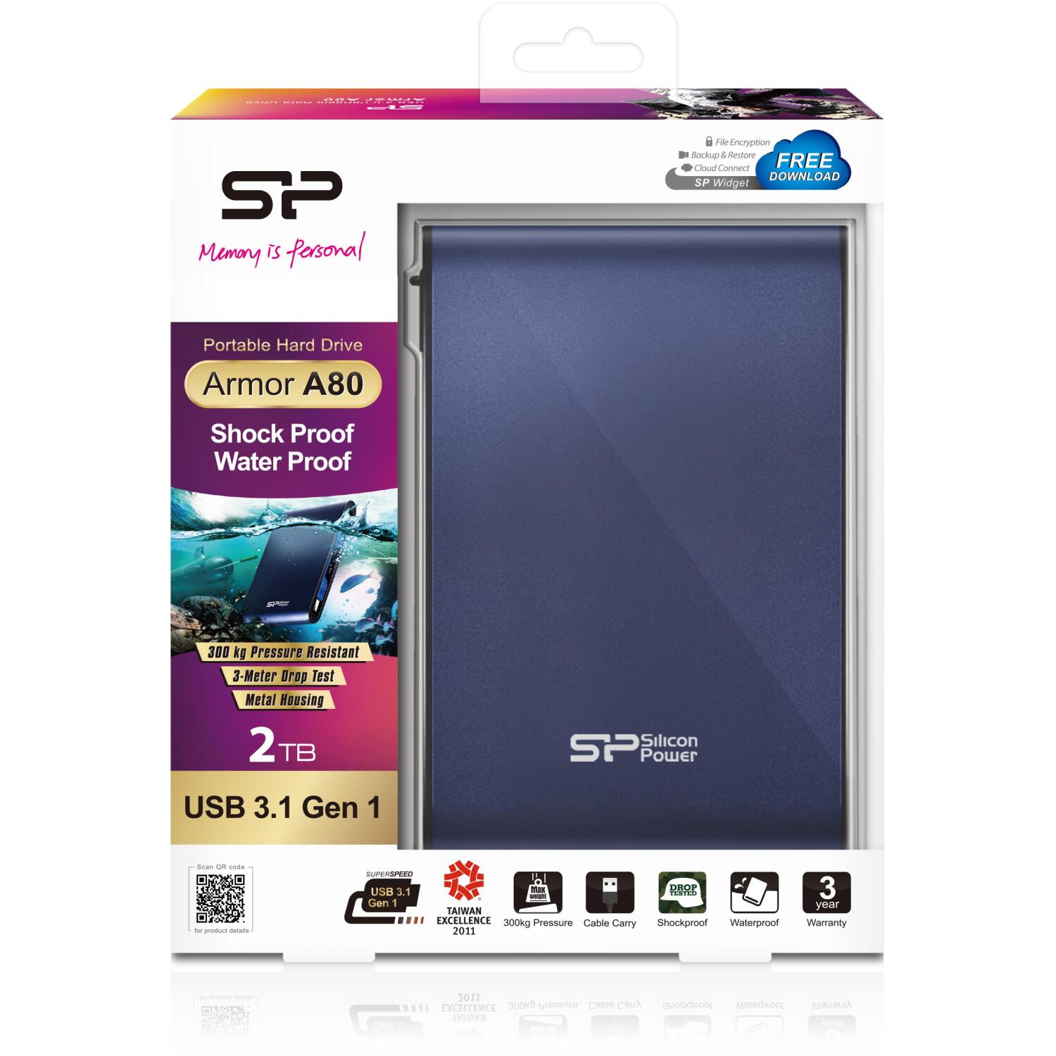 Silicon Power Armor A80 SP020TBPHDA80S3B, 2TB, 2.5