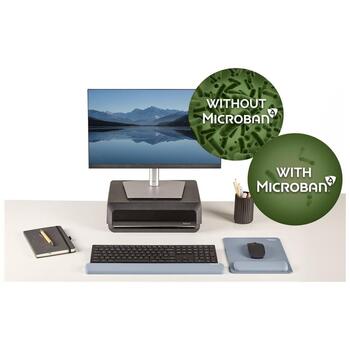Fellowes Klaviatūras plaukstas balsts Breyta 100142577, 60 mm, 470 mm, 17.5 mm, Silikons, Antibakteriāls, Jūras (100142577)