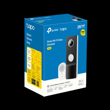 Tp-Link Tapo Видеодомофон Tapo D235, 10000mAh, 2K 5MP, 180° угол обзора, двусторонний звук, IP66, облачное хранилище (TAPO D235)
