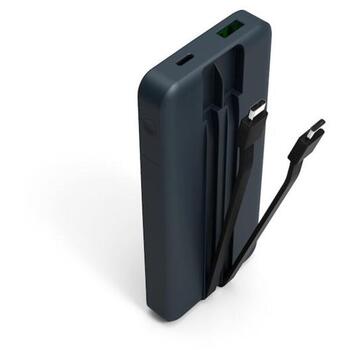 Port Connect Внешний аккумулятор 907006, 10000 мАч, 37 Втч, 20 Вт, 2x USB-C, USB-A, Power Delivery, Quick Charge, синий (907006)