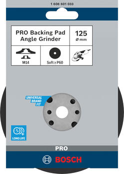Gumijas slīpšķīvis D 125 mm, 1 gab., Mazām leņķa slīpmašīnām PRO BACKING PAD, MĪKSTS, 1608601033 BOSCH (1608601033)