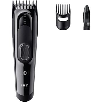 Braun matu griezējs HC5510 Series 5, bezvadu, 9 garuma pakāpes, 3-24 mm, 50 min, NiMH akumulators, melns, mazgājams (HC5510)
