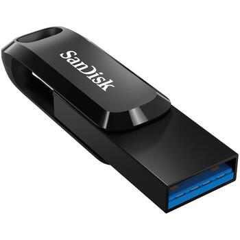 Sandisk Ultra Dual Drive Go USB zibatmiņas disks SDDDC3-256G-G46, 256 GB, 150 MB/s, USB Type-A, USB Type-C, pagriežams dizains (SDDDC3-256G-G46)