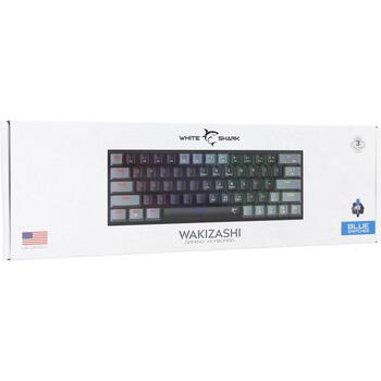 White Shark Клавиатура WAKIZASHI-2-US-B-G-BLUE.SW, 64 клавиши, 1.5м, механическая, RGB подсветка, синие переключатели (WAKIZASHI-2-US-B-G-BLUE.SW)