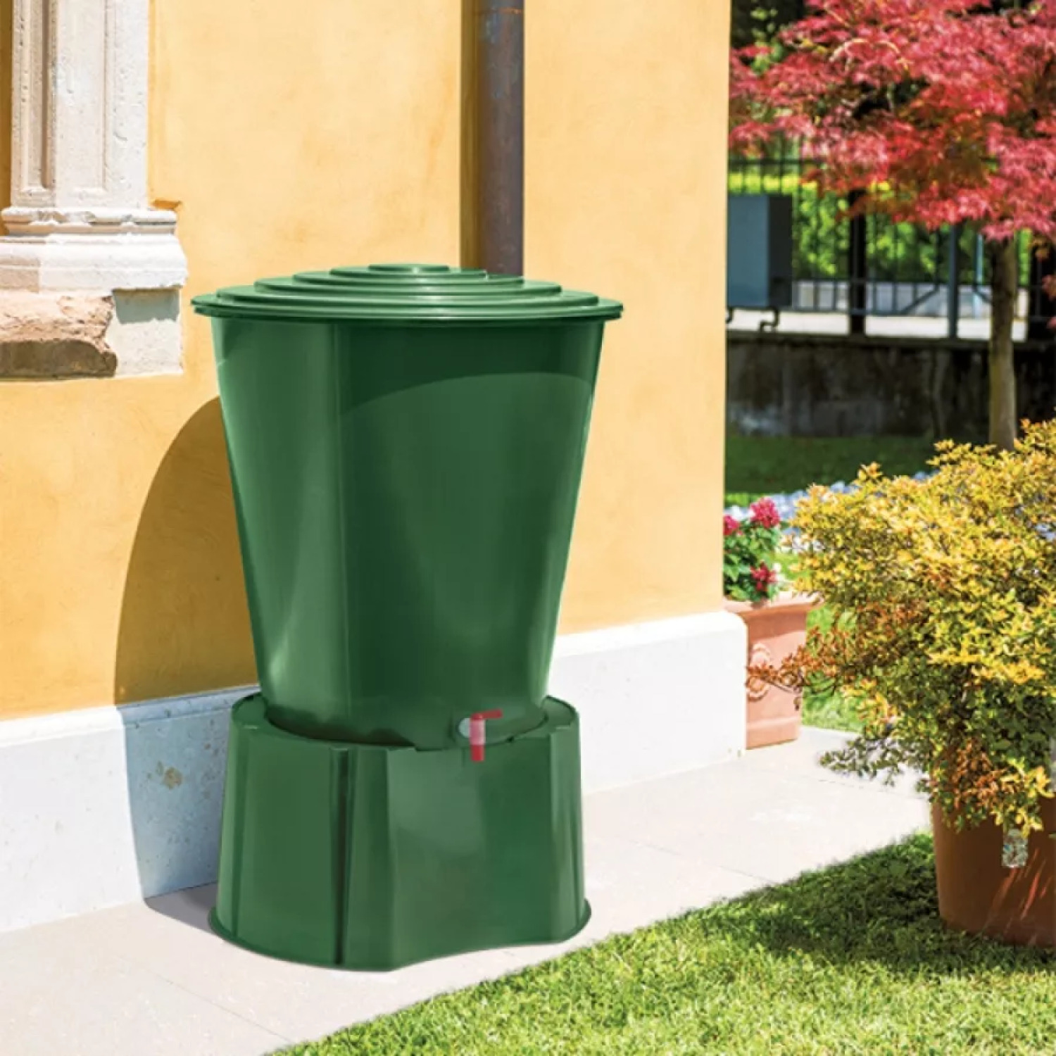 Stefanplast Бочка для воды 2144203, 210л, Ø76,5x84см, пластик, с крышкой и краном (2144203)