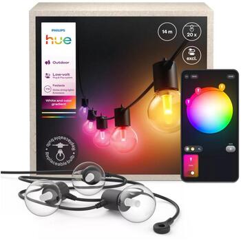 Philips Hue Festavia Globe удлинитель уличной гирлянды, 14м, 30Вт, 20 ламп, 50 лм, IP65, Zigbee, черный (8721103062857)