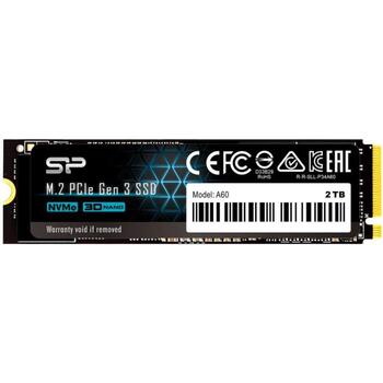 Silicon Power SSD диск A60 SP256GBP34A60M28, 256GB, 2100MB/s, 1200MB/s, NVMe 1.3, LDPC, HMB, E2E, RAID (SP256GBP34A60M28)