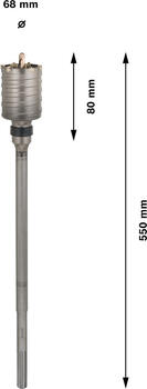 SDS max kroņurbis 68,0x550,0 mm, Perforatora urbjiem PRO SDS MAX-5 CORE CUTTER, VIENDAĻĪGS, F00Y145195, BOSCH (F00Y145195)