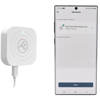 Tellur Умный WiFi Датчик Присутствия TLL331552, 5V 1A, 24GHz, ≤16dBm, 1,5-6m, 120°, регулируемая чувствительность (TLL331552)