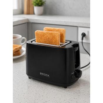 Brock BT 1007 BK тостер, 2 ломтика, 700 Вт, черный, металл/пластик, автоотключение, регулировка поджаривания (BT 1007 BK)