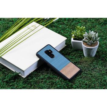 Man&Wood Чехол M6140B, 6.2, Синий, натуральное дерево, поликарбонат, совместим с Samsung Galaxy S9 Plus (M6140B)