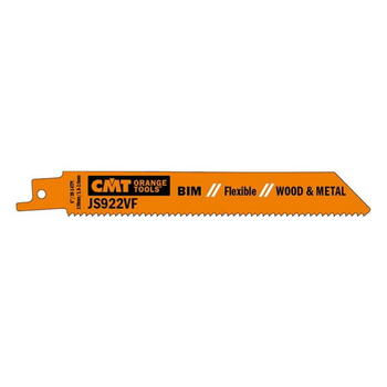 CMT полотно для сабельной пилы по дереву и металлу JS922VF-5, 5 шт, 150x1,8-2,6мм, BIM Co8, шаг зубьев 1,8-2,6мм, ширина пропила 0 (JS922VF-5)