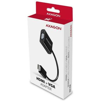 Axagon адаптер RVH-VGN HDMI в VGA, 0.15м, 1 HDMI порт, 1 15pin D-sub, черный (RVH-VGN)