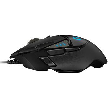 Logitech G502 HERO, optiskā pele, 910-005471, 25600DPI, 11 pogas, RGB apgaismojums, regulējams svars (910-005471)