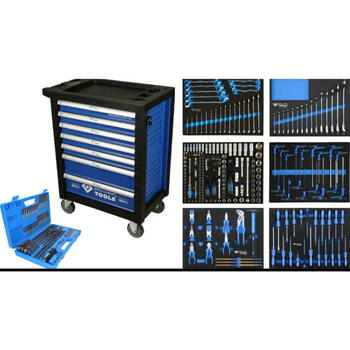 Инструментная тележка с 7 ящиками и 473 инструментами, Brilliant Tools, BT153473, 400 кг, 35 кг на ящик (BT153473)