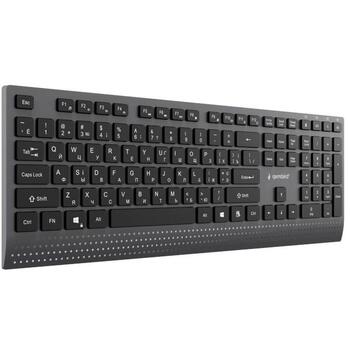 Gembird KB-MCH-06-CYRL plānā vadu multimēdiju klaviatūra, Type-C adapteris, krievu izkārtojums, melna (KB-MCH-06-CYRL)