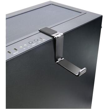 Zalman ZM-FH10 BK austiņu turētājs, alumīnijs, gumija, tērauds, melns, 15.9x2.5x7.5 cm, 1.8 kg, salocīts 13x25x84 mm (ZM-FH10 BK)