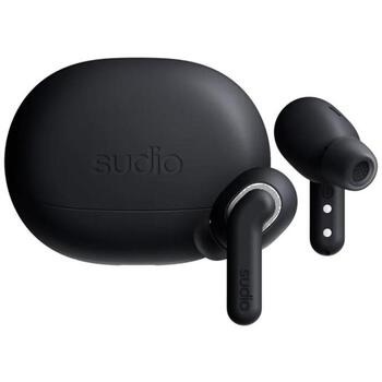 Sudio наушники E4 Pro E4PROBLK, 24Ом, 10мм, 90дБ, Bluetooth 6.0, 15м, 6ч, ANC, микрофон, USB-C, устойчивы к поту и брызгам (E4PROBLK)