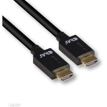 Club3D HDMI кабель на HDMI 1м CAC-1371, 48 Гбит/с, 10K 120Hz, 2.1, черный, прямой разъем, позолота (CAC-1371)