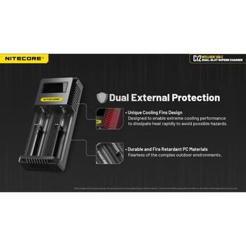 Nitecore Зарядное устройство CI2 5V 2A, 9V 2A, 12V 1.5A, 18W, 4.2V±1%, 1.48V±1%, 3000mA*1, 2000mA*1, AA, AAA, 18650 (CI2)