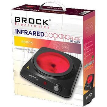 Brock HPI 3001 BK индукционная плита, 1200W, 1 зона, 17,5см, механическое управление, черный (HPI 3001 BK)