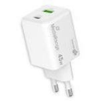 Mediarange Зарядное устройство MRMA113-2 45W, 1x USB-C, 1x USB-A, 100-240V, 20V, Быстрая зарядка, Корпус класса V0 (MRMA113-2)