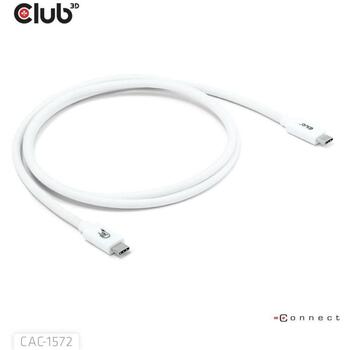 Club3D док-станция CAC-1572 USB-C к USB-C 1.2м белый, 80Gbps, 240W, 4K540Hz, E-Marker, 30AWG (CAC-1572)