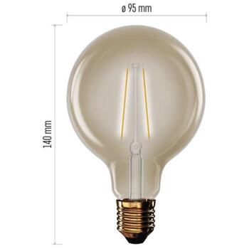 Emos LED лампа Vintage G95 Z52032, 4,5 Вт, 420 лм, 230 В, 25 000 ч, теплый белый, E27, 2 200 K, 320°, 4 COB, F, 80 (Z52032)