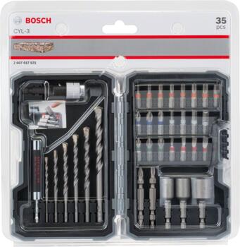 Urbjmašīnām/skrūvgriežiem, skrūvgriežiem BETONA URBJU UN SKRŪVGRIEŽA UZGAĻU KOMPLEKTS EXTRA HARD, 35 DAĻAS BOSCH 2607017571 (2607017571)