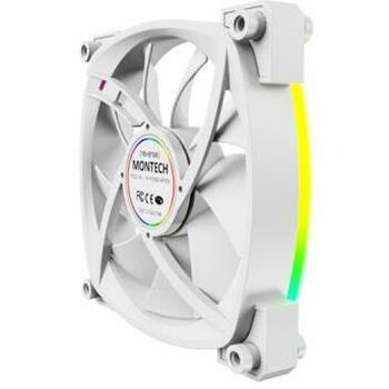 Montech Datora korpuss ventilators RX120 PWM WHITE 3 IN 1, 120mm, 1600RPM, 27dB, 3xRGB LED, 4-pin PWM, Rifle bearing (RX120 PWM WHITE 3 IN 1)